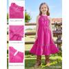imageGRACE KARIN Girls Dresses Summer Spring Halter Maxi Dress Kids Ruffle Casual Flower Pleated Sun Dress Size 514Hot Pink