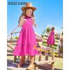 imageGRACE KARIN Girls Dresses Summer Spring Halter Maxi Dress Kids Ruffle Casual Flower Pleated Sun Dress Size 514Hot Pink