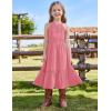imageGRACE KARIN Girls Dresses Summer Spring Halter Maxi Dress Kids Ruffle Casual Flower Pleated Sun Dress Size 514Leather Pink