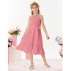 imageGRACE KARIN Girls Dresses Summer Spring Halter Maxi Dress Kids Ruffle Casual Flower Pleated Sun Dress Size 514Leather Pink