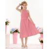 imageGRACE KARIN Girls Dresses Summer Spring Halter Maxi Dress Kids Ruffle Casual Flower Pleated Sun Dress Size 514Leather Pink
