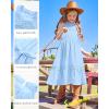imageGRACE KARIN Girls Dresses Summer Spring Halter Maxi Dress Kids Ruffle Casual Flower Pleated Sun Dress Size 514Light Blue