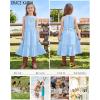 imageGRACE KARIN Girls Dresses Summer Spring Halter Maxi Dress Kids Ruffle Casual Flower Pleated Sun Dress Size 514Light Blue