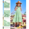 imageGRACE KARIN Girls Dresses Summer Spring Halter Maxi Dress Kids Ruffle Casual Flower Pleated Sun Dress Size 514Light Gray Green