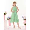 imageGRACE KARIN Girls Dresses Summer Spring Halter Maxi Dress Kids Ruffle Casual Flower Pleated Sun Dress Size 514Light Gray Green