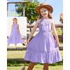 imageGRACE KARIN Girls Dresses Summer Spring Halter Maxi Dress Kids Ruffle Casual Flower Pleated Sun Dress Size 514Lilac Purple