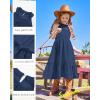 imageGRACE KARIN Girls Dresses Summer Spring Halter Maxi Dress Kids Ruffle Casual Flower Pleated Sun Dress Size 514Navy Blue