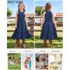 imageGRACE KARIN Girls Dresses Summer Spring Halter Maxi Dress Kids Ruffle Casual Flower Pleated Sun Dress Size 514Navy Blue