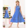 imageGRACE KARIN Girls Dresses Summer Spring Halter Maxi Dress Kids Ruffle Casual Flower Pleated Sun Dress Size 514Peacock Blue