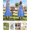 imageGRACE KARIN Girls Dresses Summer Spring Halter Maxi Dress Kids Ruffle Casual Flower Pleated Sun Dress Size 514Peacock Blue