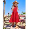 imageGRACE KARIN Girls Dresses Summer Spring Halter Maxi Dress Kids Ruffle Casual Flower Pleated Sun Dress Size 514Red