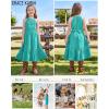 imageGRACE KARIN Girls Dresses Summer Spring Halter Maxi Dress Kids Ruffle Casual Flower Pleated Sun Dress Size 514Teal