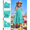 imageGRACE KARIN Girls Dresses Summer Spring Halter Maxi Dress Kids Ruffle Casual Flower Pleated Sun Dress Size 514Teal