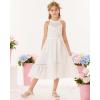 imageGRACE KARIN Girls Dresses Summer Spring Halter Maxi Dress Kids Ruffle Casual Flower Pleated Sun Dress Size 514White