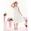 imageGRACE KARIN Girls Dresses Summer Spring Halter Maxi Dress Kids Ruffle Casual Flower Pleated Sun Dress Size 514White