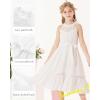 imageGRACE KARIN Girls Dresses Summer Spring Halter Maxi Dress Kids Ruffle Casual Flower Pleated Sun Dress Size 514White