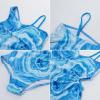 imageGRACE KARIN Girls One Piece Swimsuit One Shoulder Sleeveless Swimwear Cut Out Bathing Suit 614YBlue Texture