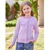 imageGRACE KARIN Girls Purple Cardigan Sweater Long Sleeve School Uniform Crew Neck Cute Cardigan 6Y