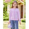 imageGRACE KARIN Girls Purple Cardigan Sweater Long Sleeve School Uniform Crew Neck Cute Cardigan 6Y