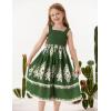 imageGRACE KARIN Girls Summer Boho Dresses Square Neck Smocked Sundresses Casual Sleeveless Maxi Dress for Girls 512YArmy Green