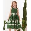 imageGRACE KARIN Girls Summer Boho Dresses Square Neck Smocked Sundresses Casual Sleeveless Maxi Dress for Girls 512YArmy Green