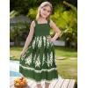 imageGRACE KARIN Girls Summer Boho Dresses Square Neck Smocked Sundresses Casual Sleeveless Maxi Dress for Girls 512YArmy Green