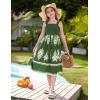 imageGRACE KARIN Girls Summer Boho Dresses Square Neck Smocked Sundresses Casual Sleeveless Maxi Dress for Girls 512YArmy Green
