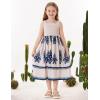 imageGRACE KARIN Girls Summer Boho Dresses Square Neck Smocked Sundresses Casual Sleeveless Maxi Dress for Girls 512YBeige