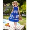 imageGRACE KARIN Girls Summer Boho Dresses Square Neck Smocked Sundresses Casual Sleeveless Maxi Dress for Girls 512YBlue