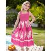 imageGRACE KARIN Girls Summer Boho Dresses Square Neck Smocked Sundresses Casual Sleeveless Maxi Dress for Girls 512YHot Pink