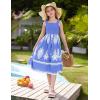 imageGRACE KARIN Girls Summer Boho Dresses Square Neck Smocked Sundresses Casual Sleeveless Maxi Dress for Girls 512YLight Blue
