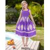 imageGRACE KARIN Girls Summer Boho Dresses Square Neck Smocked Sundresses Casual Sleeveless Maxi Dress for Girls 512YPurple