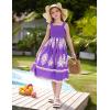 imageGRACE KARIN Girls Summer Boho Dresses Square Neck Smocked Sundresses Casual Sleeveless Maxi Dress for Girls 512YPurple