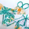 imageGRACE KARIN Girls Swimsuit Tankini Set Rash Guard Long Sleeve Swimsuit 4 Piece Bathing Suit Swimwear 514YGreen Blue Coconut Tree