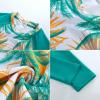 imageGRACE KARIN Girls Swimsuit Tankini Set Rash Guard Long Sleeve Swimsuit 4 Piece Bathing Suit Swimwear 514YGreen Blue Coconut Tree