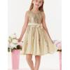 imageGRACE KARIN Gold Dress for Girls Sparkly Sequin Fancy Party Formal Homecoming Birthday SleevelessGold