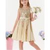 imageGRACE KARIN Gold Dress for Girls Sparkly Sequin Fancy Party Formal Homecoming Birthday SleevelessGold