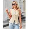 imageGRACE KARIN Summer Sleeveless Blazer Vest for Women Dressy Suit Vest Tank Tops Business Button Down Tshirts Office Shirt