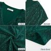 imageGRACE KARIN V Neck Sequin Short Sleeve Tops for Women Elastic Sparkly Tank Top for PartyBlue Green
