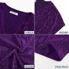 imageGRACE KARIN V Neck Sequin Short Sleeve Tops for Women Elastic Sparkly Tank Top for PartyDark Purple