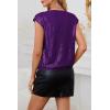 imageGRACE KARIN V Neck Sequin Short Sleeve Tops for Women Elastic Sparkly Tank Top for PartyDark Purple
