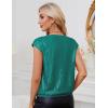 imageGRACE KARIN V Neck Sequin Short Sleeve Tops for Women Elastic Sparkly Tank Top for PartyLake Green