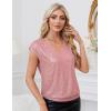 imageGRACE KARIN V Neck Sequin Short Sleeve Tops for Women Elastic Sparkly Tank Top for PartyLight Pink