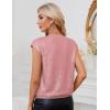 imageGRACE KARIN V Neck Sequin Short Sleeve Tops for Women Elastic Sparkly Tank Top for PartyLight Pink