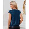 imageGRACE KARIN V Neck Sequin Short Sleeve Tops for Women Elastic Sparkly Tank Top for PartyPeacock Blue