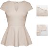 imageGRACE KARIN Women Dressy Peplum Tops 2025 Summer V Neck Cap Sleeves Fitted Casual Business Work BlouseApricot