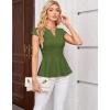 imageGRACE KARIN Women Dressy Peplum Tops 2025 Summer V Neck Cap Sleeves Fitted Casual Business Work BlouseArmy Green