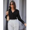 imageGRACE KARIN Womens Long Sleeve V Neck Tops Button Down Collared Work Business Blouses Casual ShirtBlacklong Sleeve