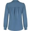 imageGRACE KARIN Womens Long Sleeve V Neck Tops Button Down Collared Work Business Blouses Casual ShirtHaze Bluelong Sleeve