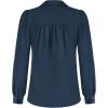 imageGRACE KARIN Womens Long Sleeve V Neck Tops Button Down Collared Work Business Blouses Casual ShirtNavylong Sleeve